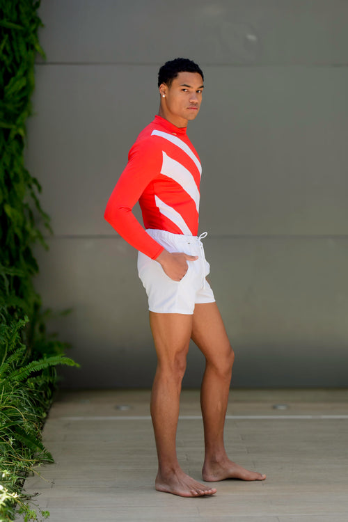 "El Natador" Striped Bodysuit